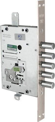 Замок врезной Mottura (Моттура) сувальдный 52.J525M My Key S (левый), уст.ключ, ключ 40 мм