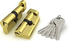Цилиндровый механизм Fuaro (Фуаро) с вертушкой R302/80 mm (30+10+40) PB латунь 5 кл.