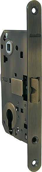 LH 40-50 Armadillo (Армадилло) AB BOX Замок межкомнатный под цилиндрический механизм с планкой (бронза)